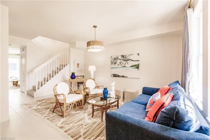 View of tiled living room