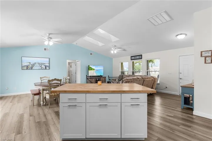 Island counter for extra work space and storage.