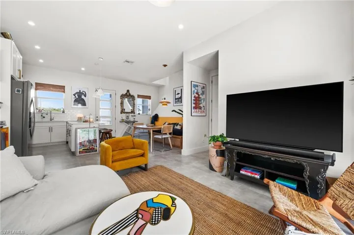 Living room with sink