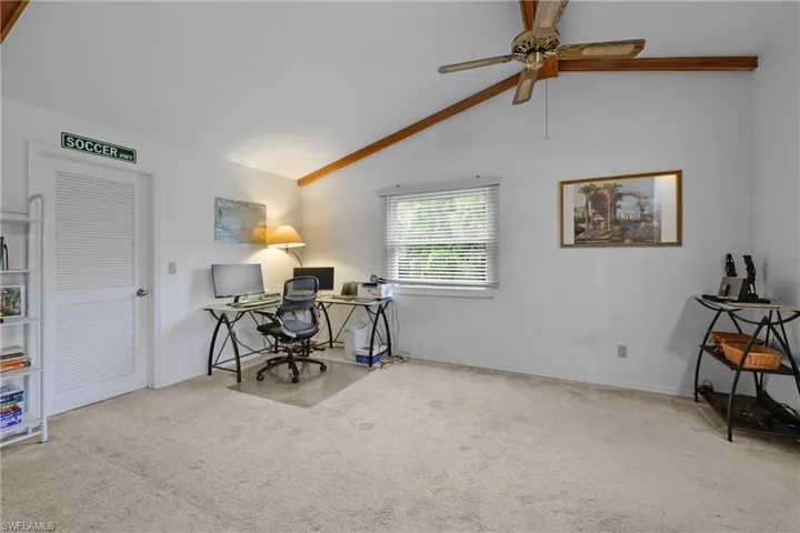 Loft View from left to right as Computer use.  notice Door on the left