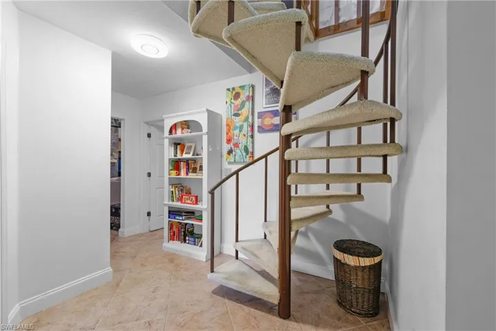 Time to hit the unique Loft via this short Spiral Stair