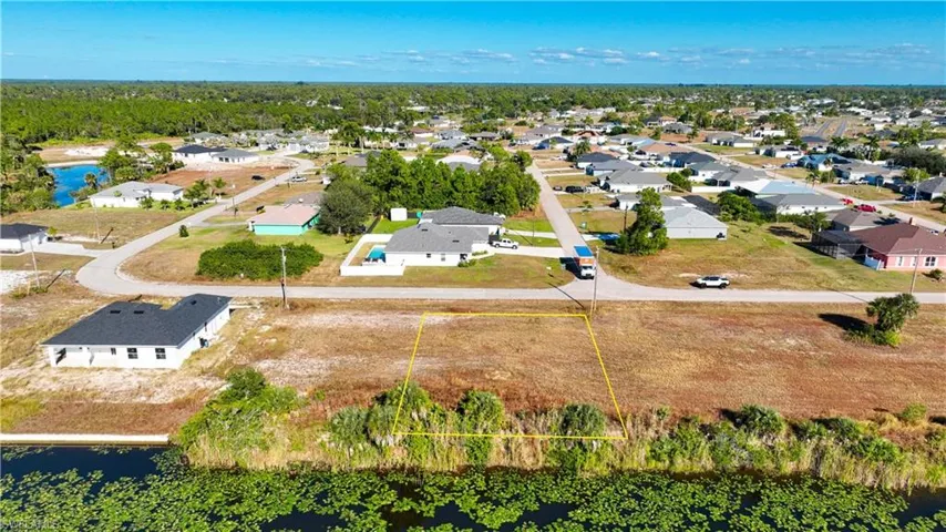 Aerial perspective of suburban area