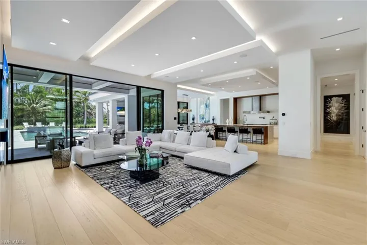 Living area featuring light wood-type flooring