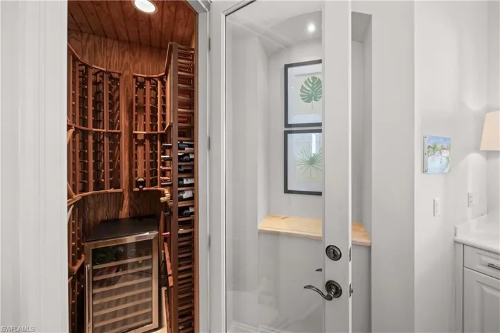 Wine area with beverage cooler