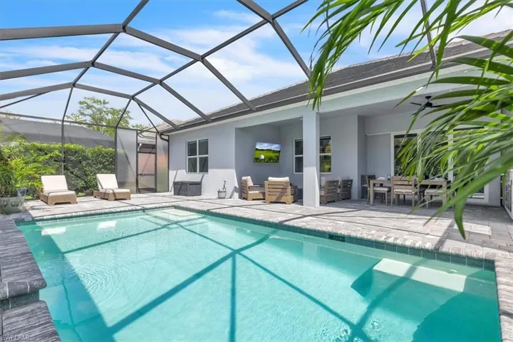 Pool cage is 45’ wide by 22’ deep