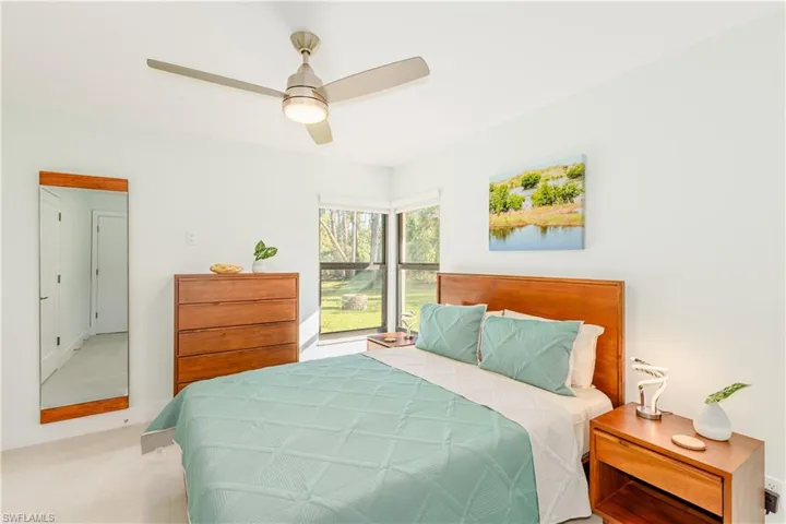 Bedroom with a ceiling fan