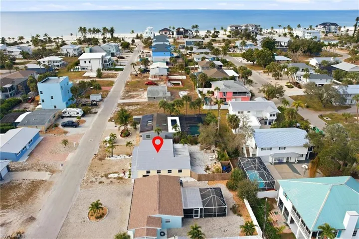 Aerial perspective of suburban area