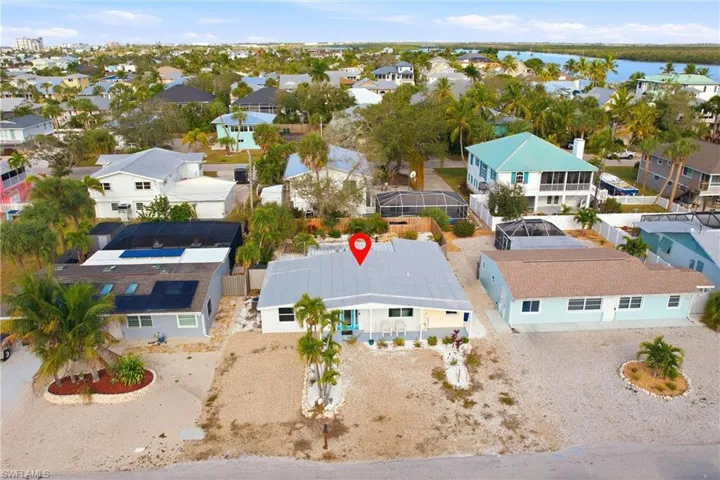 Aerial perspective of suburban area