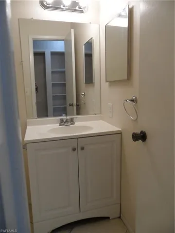 Hall bath vanity