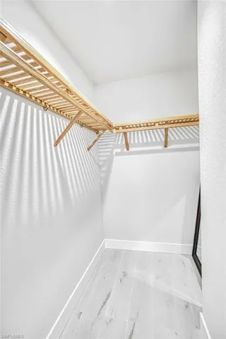 Spacious closet with light wood finished floors