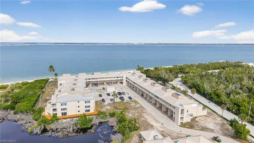 Aerial view of a large body of water