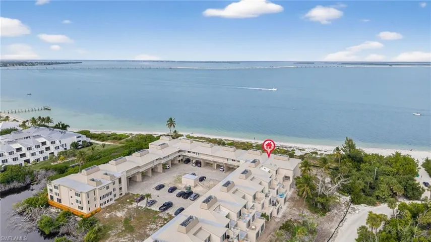 Drone / aerial view of a large body of water