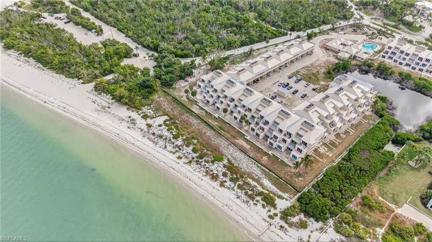 Aerial view of expansive beach