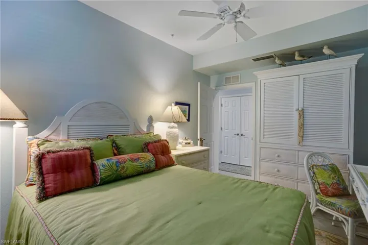 Bedroom featuring a closet and ceiling fan