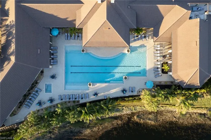 Aerial view of a pool area
