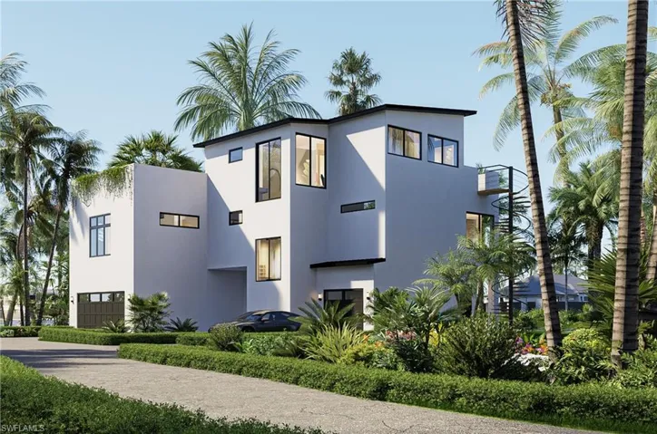 Contemporary home featuring stucco siding