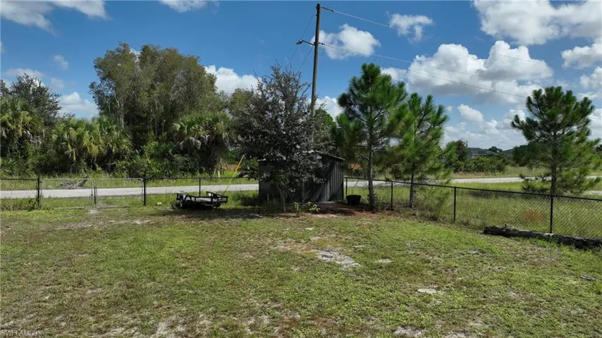 Chain link fencing enclosing the property