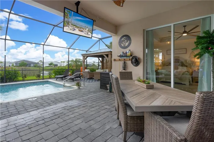 Covered Lanai space for enjoying your very own backyard pool