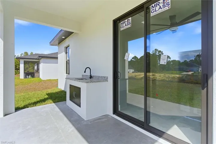 View of patio featuring a sink