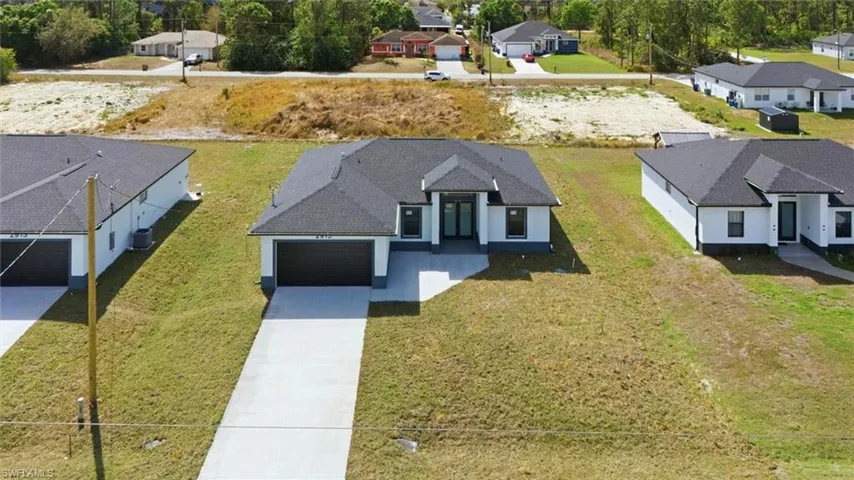 Aerial view of residential area