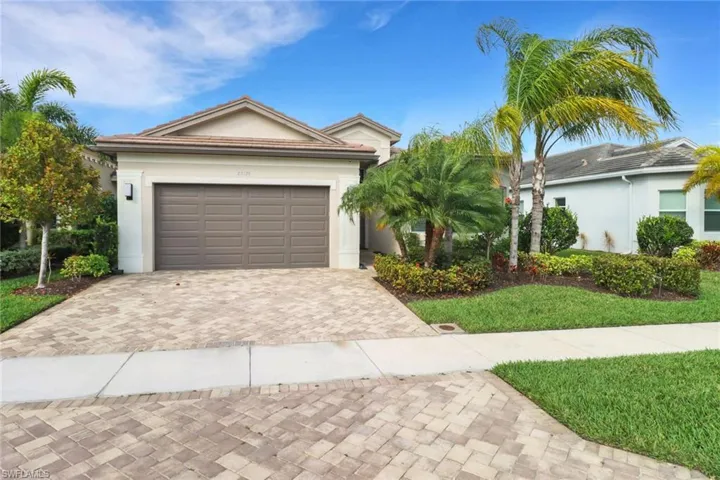 Single story home with a garage