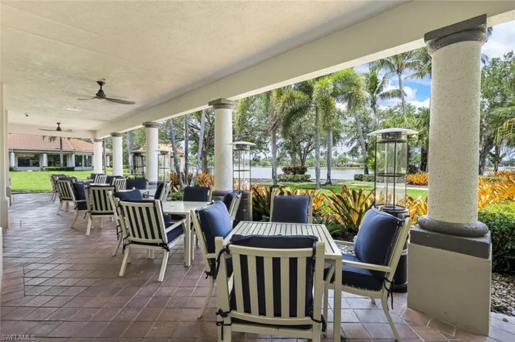 Outdoor seating of restaurant onsite.