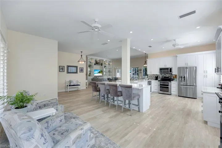 Relaxation area next to kitchen for entertaining.