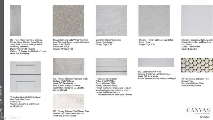 15681 Genova Drive design selections.  Home is under construction and selections are subject to change.