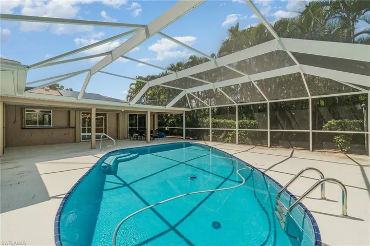 Pool view to Large under truss living space.