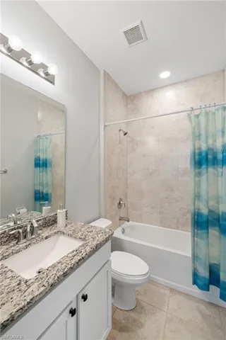 Guest bath between bedroom one and two
