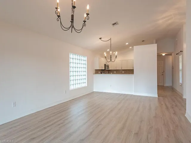 Great Room opening to the dining area a kitchen