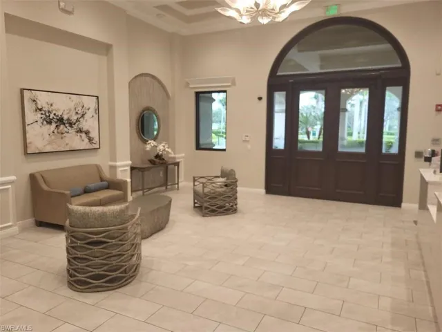 Clubhouse entrance from inside lobby.