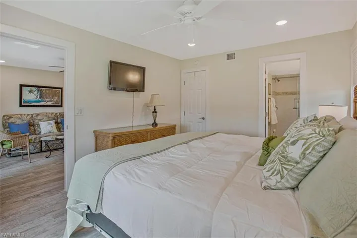 Walk in closet and three piece bath