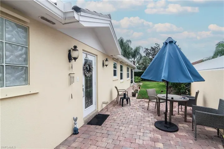 View of patio featuring outdoor dining area