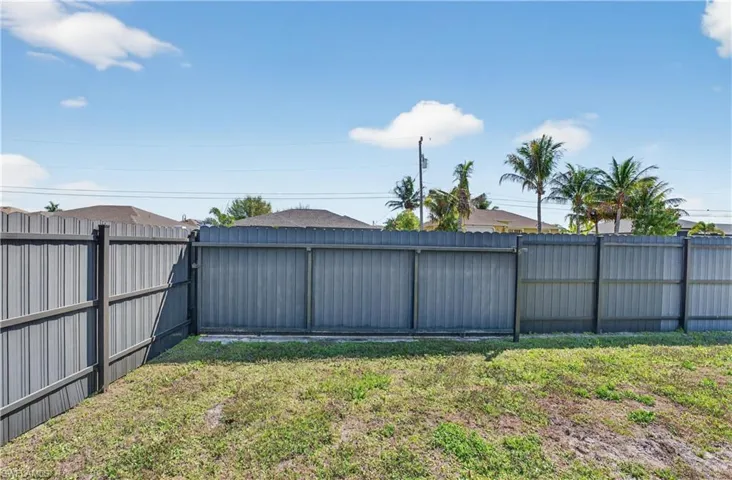 View of fenced yard