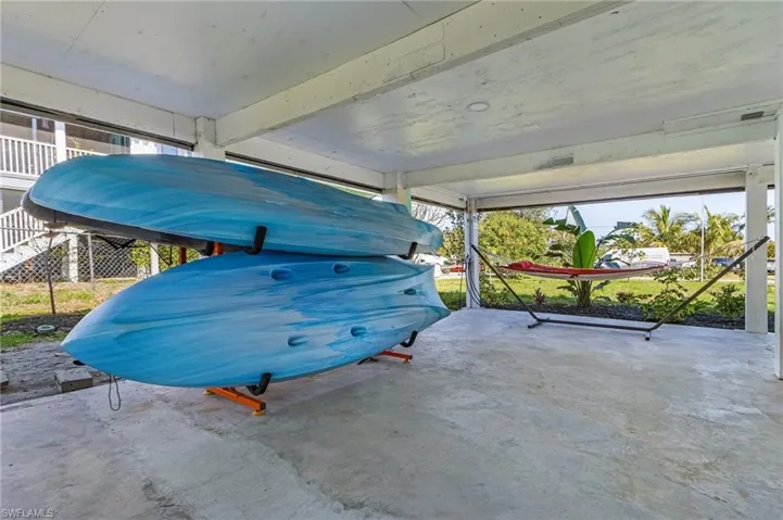 Kayak storage under home