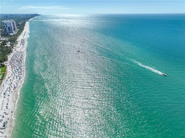 Aerial view of expansive coastline