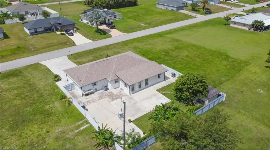 Aerial perspective of suburban area