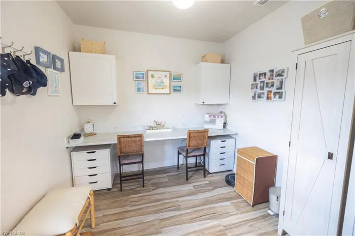Office featuring light wood-style flooring