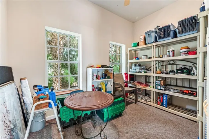 separate exercise/craft room inside garage workshop