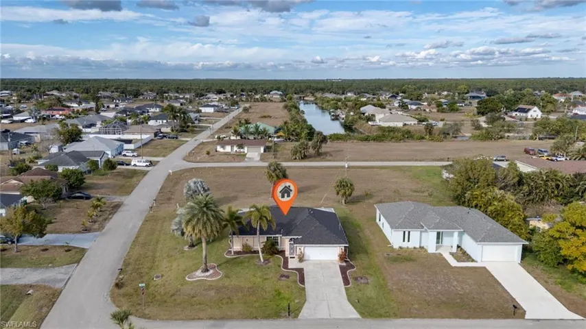 Aerial view of residential area