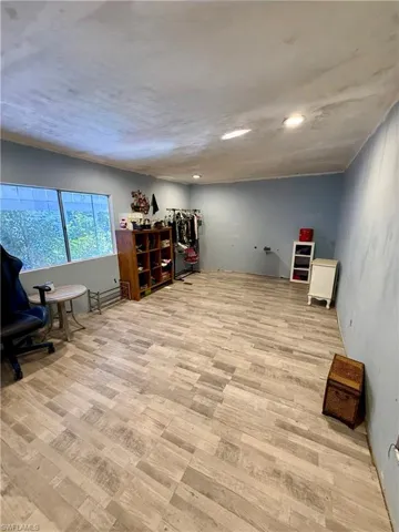 Home office featuring light wood-type flooring