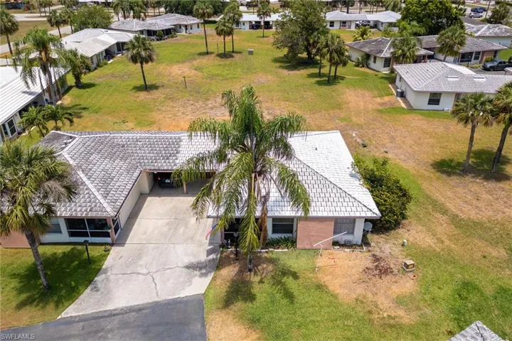 Aerial perspective of suburban area