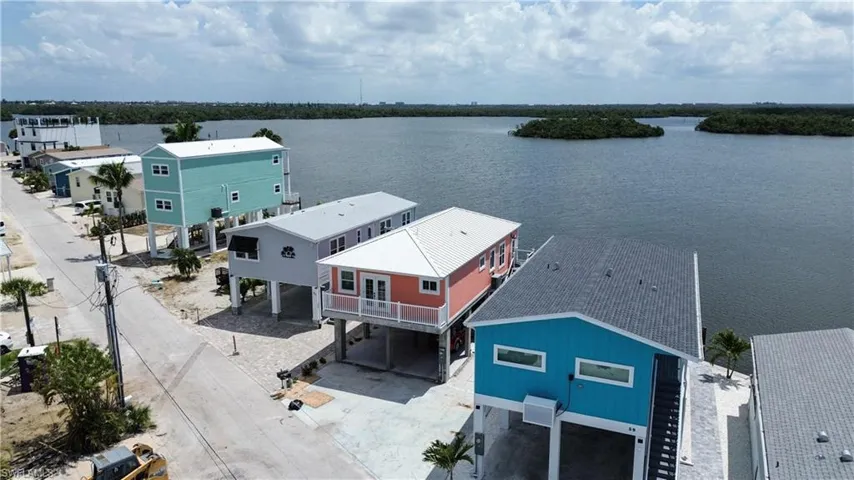 Some new homes built on the street.