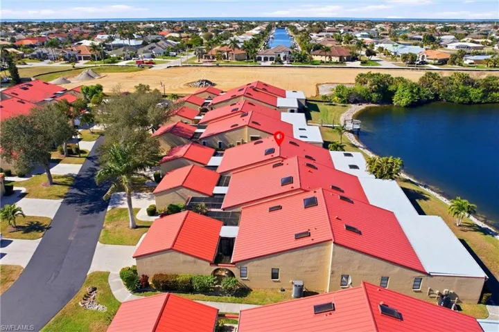 Aerial perspective of suburban area