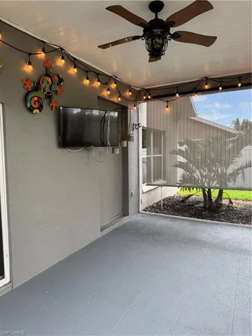 View of patio / terrace with ceiling fan