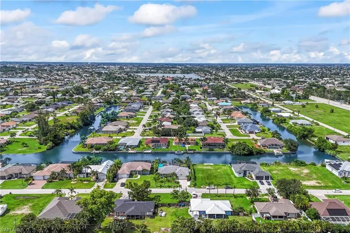 Aerial view of a pool area