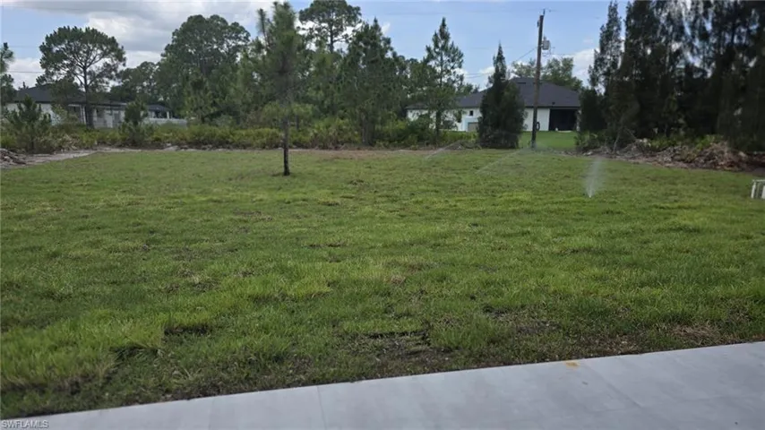 View of the big lot with irrigation system