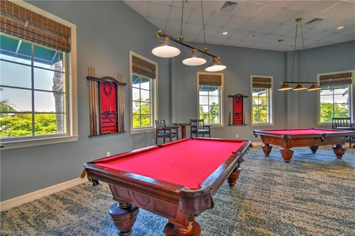 2 Beautiful Pool Tables with Great Lighting and Plenty of Room, 360 Degrees of No Pool Cue Obstruction!