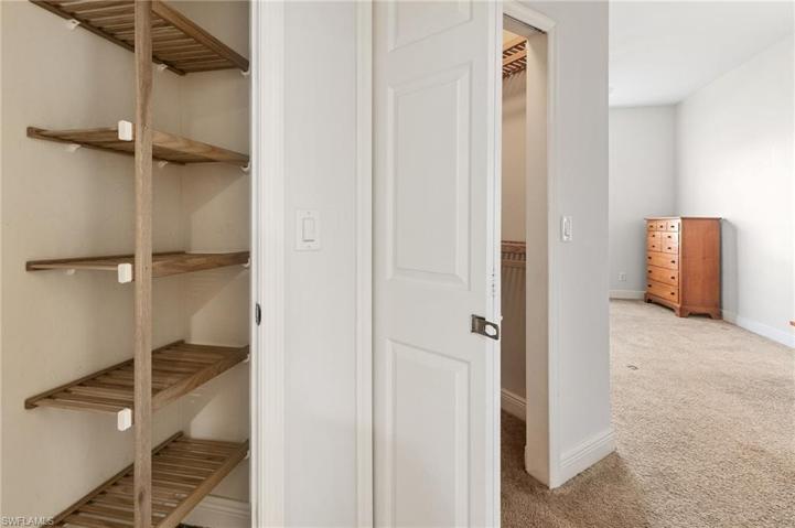 Cedar shelving in closet